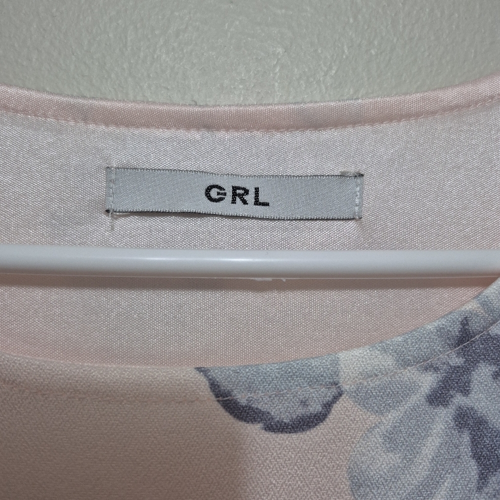 GRL Women’s Blush Pink Floral Sleeveless Shift Dress – Size S - Picture 4 of 7